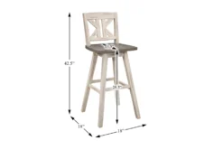 Lock White Divided X Back Swivel Bar Stool Set Of 2 -Furniture Store 304382 wood detail 44