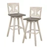 Lock White Divided X Back Swivel Bar Stool Set Of 2
