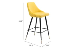 Modern Yellow Bar Stool -Furniture Store 304440 yellow metal bar stool detail 49