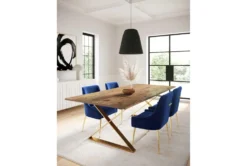 Trix Navy Velvet Dining Chair -Furniture Store 304621 blue fabric dining chair room 85