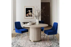 Trix Navy Velvet Dining Chair -Furniture Store 304621 blue fabric dining chair room 88