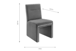 Affa Grey Performance Velvet Dining Chair -Furniture Store 304646 grey fabric dining chair side 14