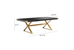 Adeline Black Lacquer 95" Dining Table -Furniture Store 304675 black wood dining table detail 45