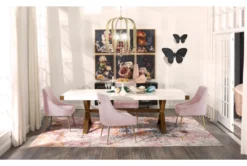 Trix Blush Velvet Dining Chair -Furniture Store 304680 pink fabric dining chair room 91