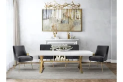 Adeline White Lacquer 95" Dining Table -Furniture Store 304706 white wood dining table room 85