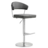 Cam Grey Stainless Steel Adjustable Barstool -Furniture Store 304728 grey fabric bar stool signature 03