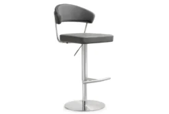 Cam Grey Stainless Steel Adjustable Barstool