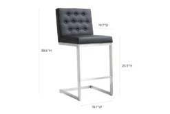 Helen Black Stainless Steel Counter Stool Set Of 2 -Furniture Store 304738 black fabric counter height stool side 15