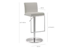 Amal Light Grey Stainless Steel Adjustable Barstool -Furniture Store 304748 grey fabric bar stool detail 47