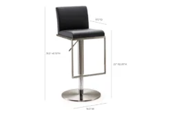 Amal Black On Black Adjustable Steel Barstool -Furniture Store 304769 black fabric bar stool detail 45