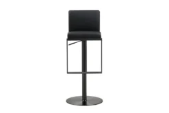 Amal Black On Black Adjustable Steel Barstool -Furniture Store 304769 black fabric bar stool front 03