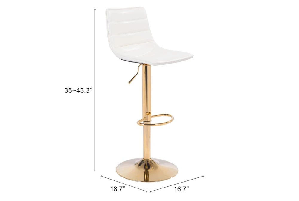 Ward White Adjustable Swivel Bar Stool 5 Ward White Adjustable Swivel Bar Stool - Image 3