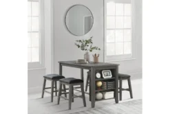 Fideo Grey 60" Counter Set For 4 -Furniture Store 304907 grey wood counter height set room 86 1