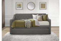Filmore Twin Upholstered Daybed With Trundle 12 Filmore Twin Upholstered Daybed With Trundle -Furniture Store 305476 grey fabric daybed room 85