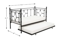 Juliette Twin Metal Daybed With Trundle -Furniture Store 305503 black metal daybed detail 44