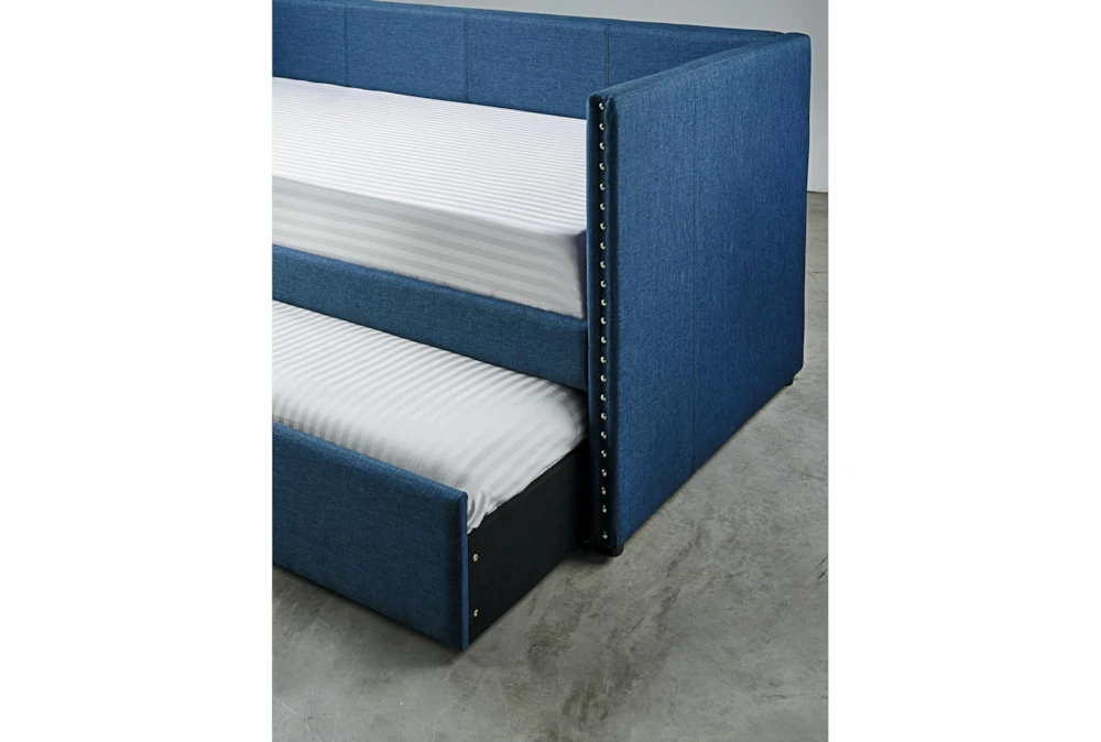 Tulney Blue Twin Upholstered Daybed With Trundle 11 Tulney Blue Twin Upholstered Daybed With Trundle - Image 9