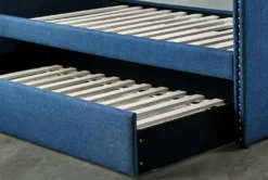 Tulney Blue Twin Upholstered Daybed With Trundle 26 Tulney Blue Twin Upholstered Daybed With Trundle -Furniture Store 305506 blue fabric daybed detail 46