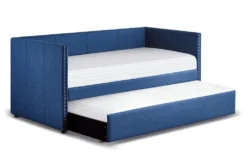 Tulney Blue Twin Upholstered Daybed With Trundle 19 Tulney Blue Twin Upholstered Daybed With Trundle -Furniture Store 305506 blue fabric daybed side 14