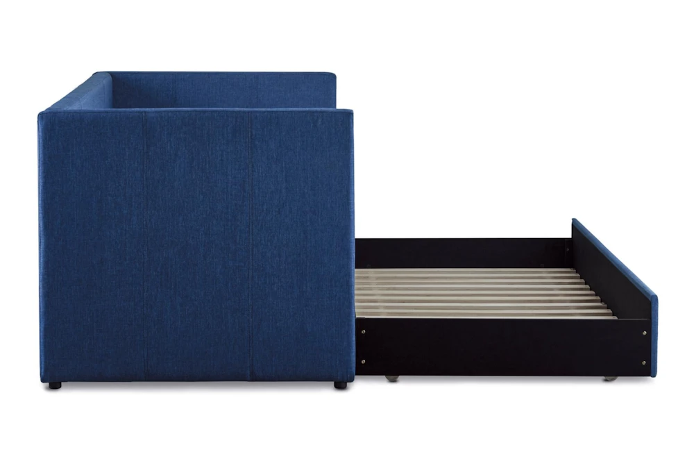 Tulney Blue Twin Upholstered Daybed With Trundle 7 Tulney Blue Twin Upholstered Daybed With Trundle - Image 5