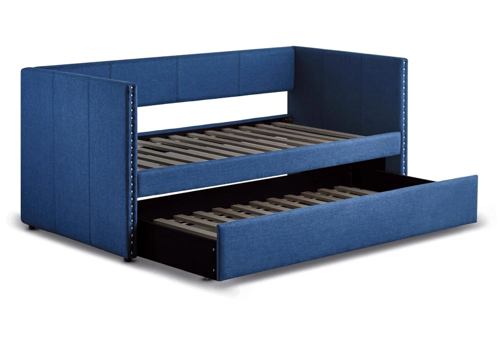 Tulney Blue Twin Upholstered Daybed With Trundle 8 Tulney Blue Twin Upholstered Daybed With Trundle - Image 6