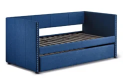 Tulney Blue Twin Upholstered Daybed With Trundle 23 Tulney Blue Twin Upholstered Daybed With Trundle -Furniture Store 305506 blue fabric daybed side 18