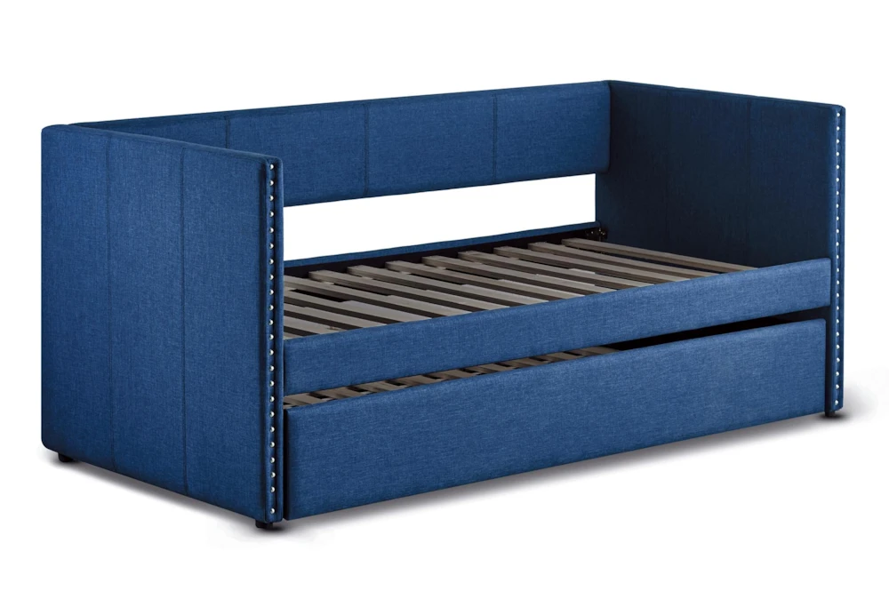 Tulney Blue Twin Upholstered Daybed With Trundle 9 Tulney Blue Twin Upholstered Daybed With Trundle - Image 7