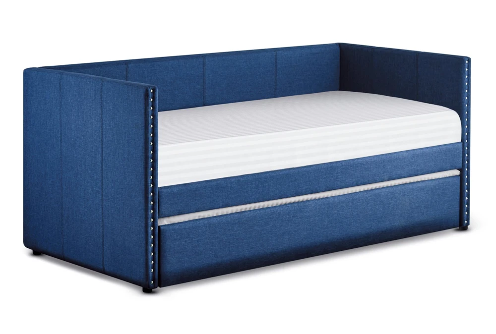 Tulney Blue Twin Upholstered Daybed With Trundle 3 Tulney Blue Twin Upholstered Daybed With Trundle