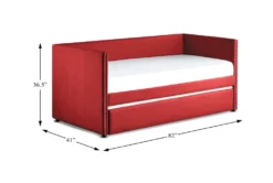 Tulney Red Twin Upholstered Daybed With Trundle 20 Tulney Red Twin Upholstered Daybed With Trundle -Furniture Store 305515 red fabric daybed detail 44