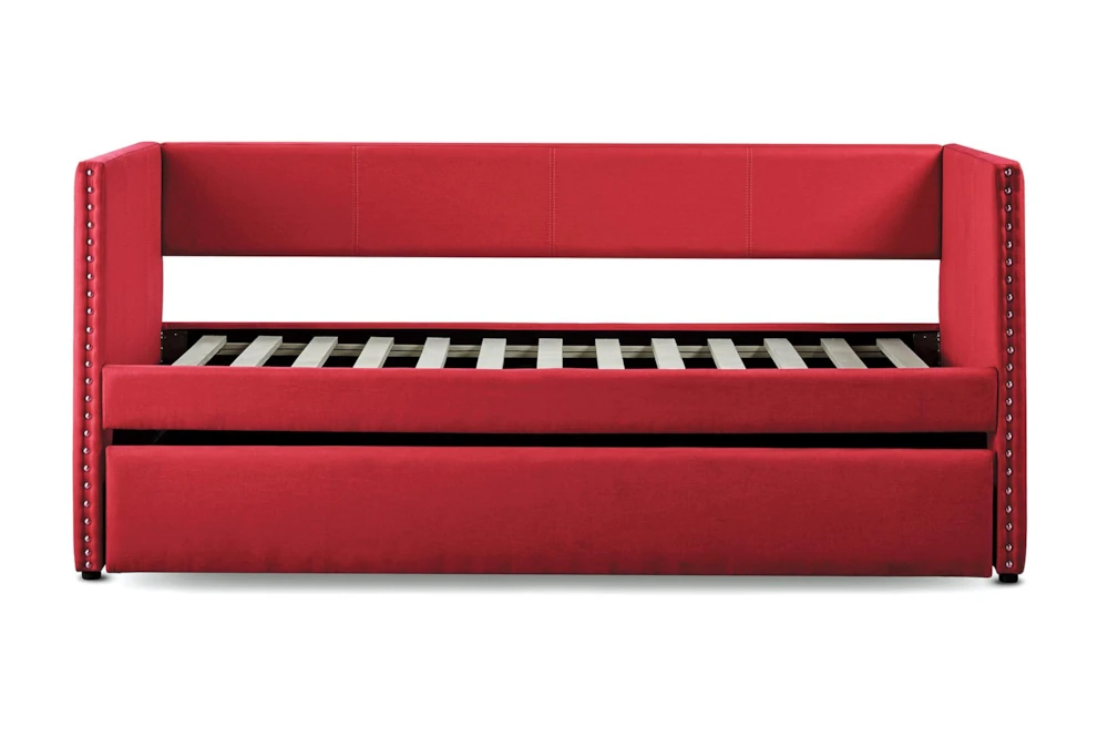 Tulney Red Twin Upholstered Daybed With Trundle 4 Tulney Red Twin Upholstered Daybed With Trundle - Image 2
