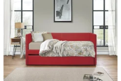 Tulney Red Twin Upholstered Daybed With Trundle 22 Tulney Red Twin Upholstered Daybed With Trundle -Furniture Store 305515 red fabric daybed room 85