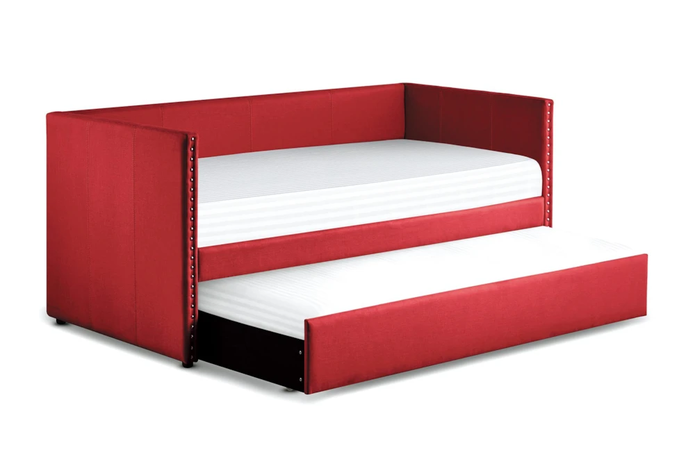 Tulney Red Twin Upholstered Daybed With Trundle 5 Tulney Red Twin Upholstered Daybed With Trundle - Image 3
