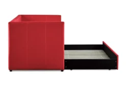 Tulney Red Twin Upholstered Daybed With Trundle 17 Tulney Red Twin Upholstered Daybed With Trundle -Furniture Store 305515 red fabric daybed side 16