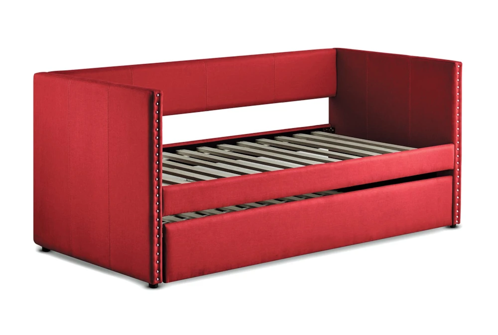 Tulney Red Twin Upholstered Daybed With Trundle 8 Tulney Red Twin Upholstered Daybed With Trundle - Image 6