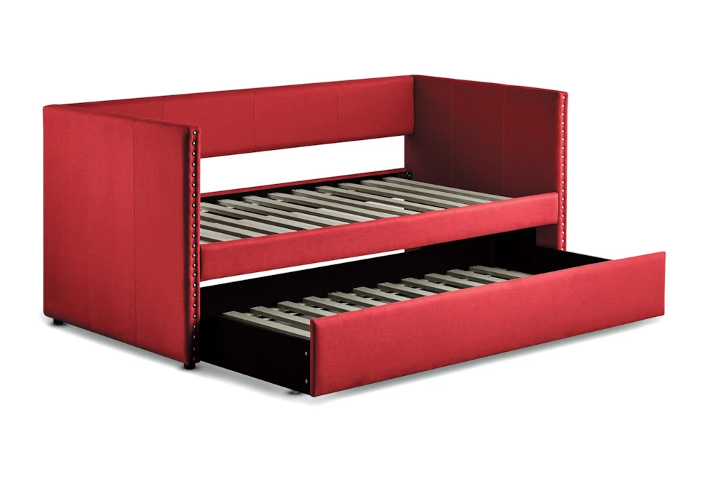 Tulney Red Twin Upholstered Daybed With Trundle 9 Tulney Red Twin Upholstered Daybed With Trundle - Image 7