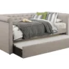 Callie Twin Upholstered Daybed With Trundle -Furniture Store 305521 grey fabric daybed signature 01