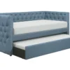 Sutton Light Blue Twin Upholstered Daybed With Trundle