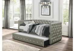 Joan Twin Daybed With Trundle -Furniture Store 305533 silver fabric daybed room 86