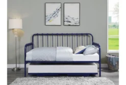 Adalie Navy Twin Metal Daybed With Lift-Up Trundle -Furniture Store 305542 blue metal daybed room 85
