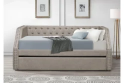 Freya Twin Upholstered Daybed With Trundle 12 Freya Twin Upholstered Daybed With Trundle -Furniture Store 305673 grey fabric daybed room 85