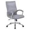 Burlingame Gray Executive Mid-Back Faux Leather Office Chair -Furniture Store 306082 signature 01