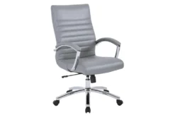 Burlingame Gray Executive Mid-Back Faux Leather Office Chair
