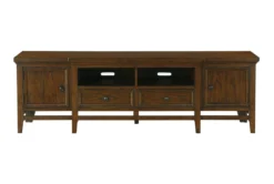 Macarthur 81" Tv Stand -Furniture Store 306160 brown wood media console front 02