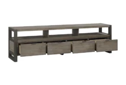 Lakeshore 76" Tv Stand -Furniture Store 306179 brown wood media console detail 44