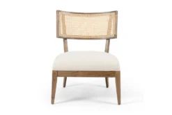 Solid Beech + Cane Back Accent Chair -Furniture Store 306923 beige polyester accent chair front 02