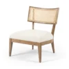 Solid Beech + Cane Back Accent Chair -Furniture Store 306923 beige polyester accent chair signature 03