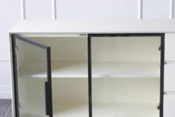 White 3 Drawer 2 Door Sideboard -Furniture Store 307279 white wood cabinet detail 45