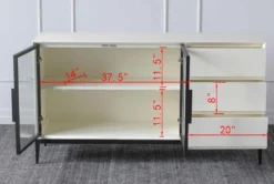 White 3 Drawer 2 Door Sideboard -Furniture Store 307279 white wood cabinet detail 49