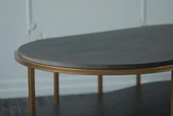 Dark Charcoal + Brass Coffee Table -Furniture Store 307295 grey reclaimed wood coffee table detail 45