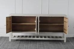 Natural Light Reclaimed Pine 4 Door Sideboard -Furniture Store 307318 natural reclaimed wood buffet detail 46