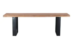 Natural & Black Bench -Furniture Store 307381 natural metal bench detail 45